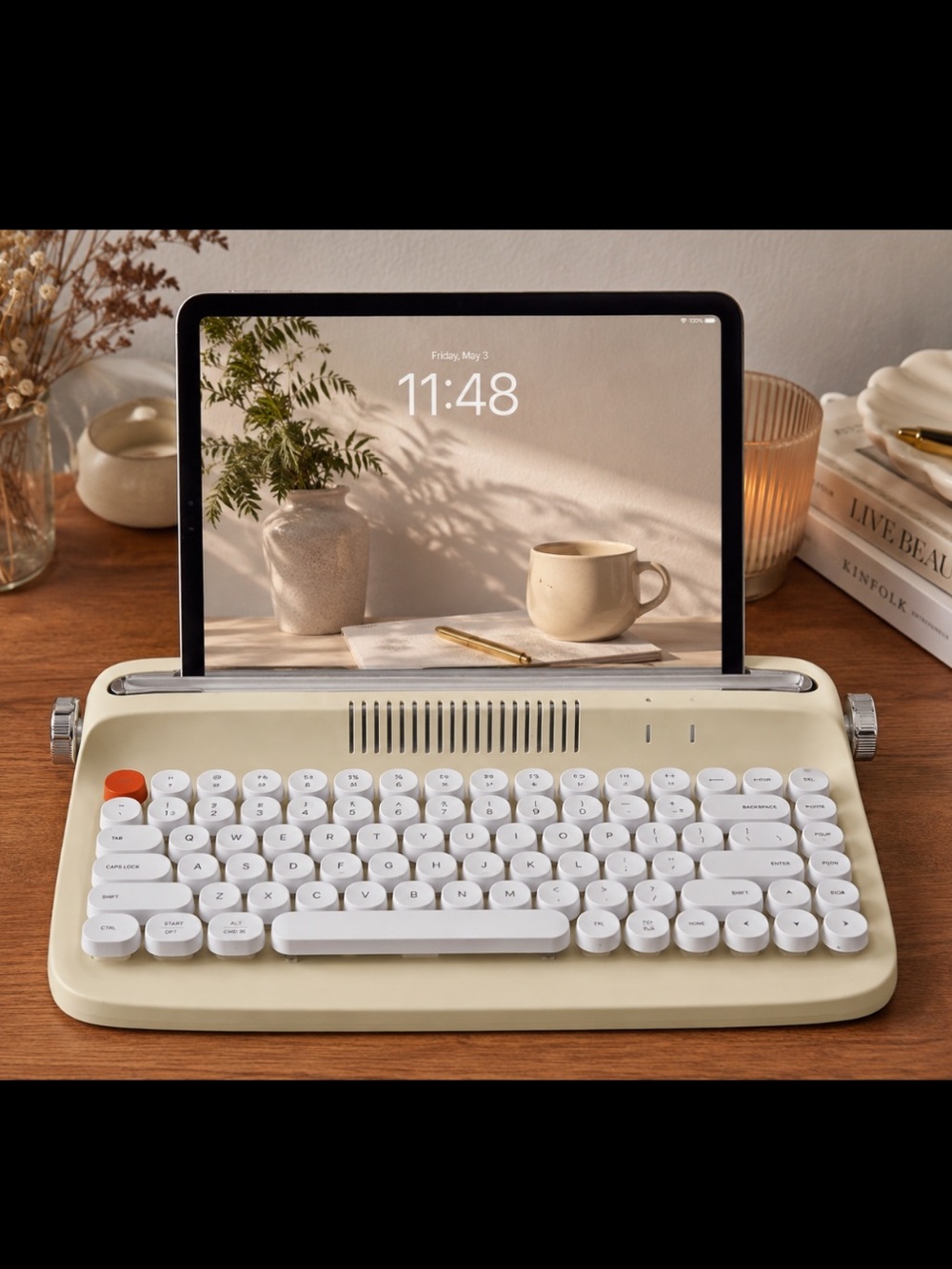 Yunzii Actto Retro Mini Bluetooth Keyboard B303 - Cream/White
